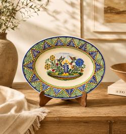 hummingbirds-medium-oval-serving-platter-decor-art-majolica-gto-mexico-tableware-gift-1