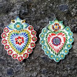 mexican-art-ceramics-flower-christmas-heart-ornaments-love-day-handpainted-valentins