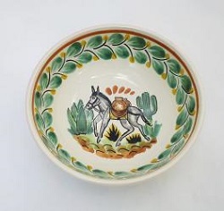 mexican-ceramic-cereal-soup-bowl-handmade-handcrafts-talavera-majolica-donkey-2