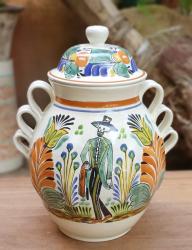 mexican-ceramic-pottery-decorative-vase-hand-crafts-amazon-halloween-day-of-dead-catrin-pattern-guanajuato-mexico