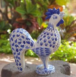 mexican-ceramic-rooster-figure-blue-hand-made-mexico-majolica-gorky