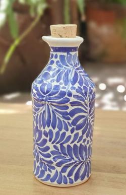mexican-ceramics-blue-oil-cruet-folk-art-hand-painted_talavera-kitchen-accesories
