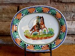 mexican-ceramics-cowboy-platter-mayolica-charro-texas-arizona