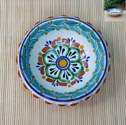 mexican-ceramics-flower-snack-bowl-gorky-gto-mexico-green-3
