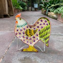 mexican-ceramics-rooster-figure-plate-snack-tabletop-tablesetup-handmade-handpainted-gorkypottery-farm