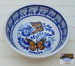 mexican-plates-cereal-soup-bowl-handcrafts-talavera-monarch-butterfly-mexico