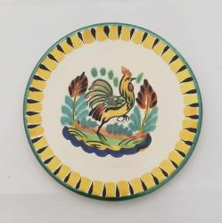 mexican-plates-tapas-plates-majolica-hand-made-mexico-rooster-motive-tableware-farm-etsy