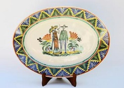mexican-pottery-decorative-oval-platter-serving-ceramic-catrina-couple-halloween-day-of-dead-mexican-traditions-hand-made-mexico