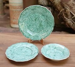 mexican-pottery-dish-set-flower-dinnerware-majolica-mexico