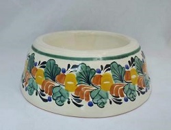 mexican-pottery-hand-thrown-majolica-hand-made-mexico-dog-bowl-multicolors