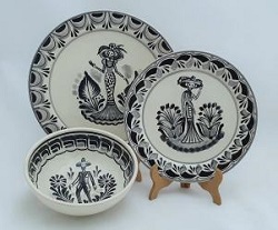 mexico-ceramic-dish-set-catrina-collection-talavera-majolica-made-in-mexico-tableware-black-iv