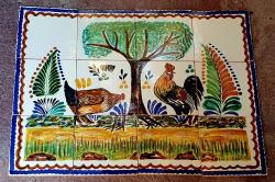 rooster-mural-handmade-hand-painted-mexican-pottery-gorky-gonzalez-pottery-tiles-gto-mexico
