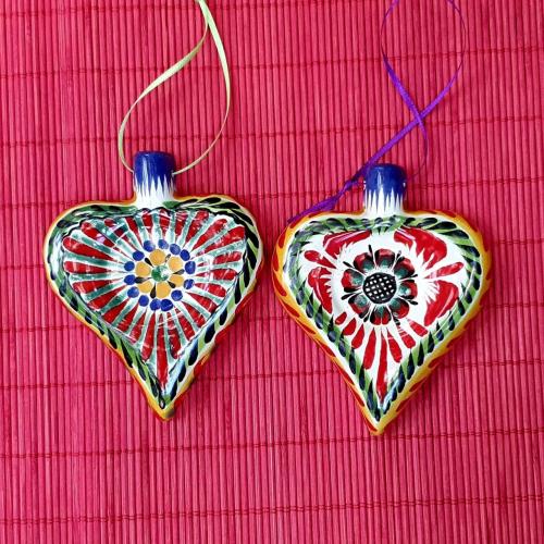 christmas-gifts-ornaments-for-tree-handpainted-ceramic-heart-set-3