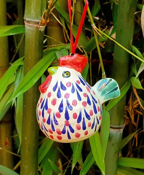  christmas-ornaments-decor-tree-blue-rooster-gallo-ceramic-mexico-presents-gto