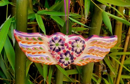  christmas-ornaments-decor-tree-purple-heart-wings-ceramic-mexico-2