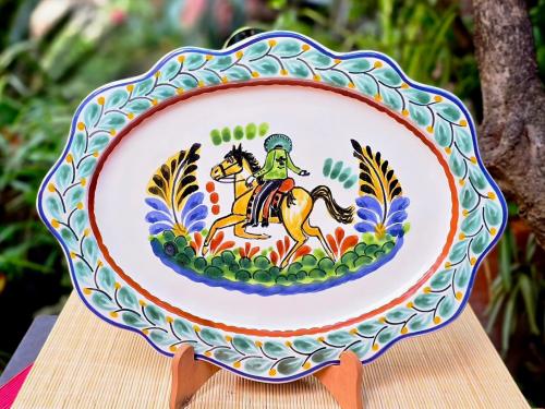  cowboy-charro-rodeo-cloud-oval-tray-gift-ceramics-gift