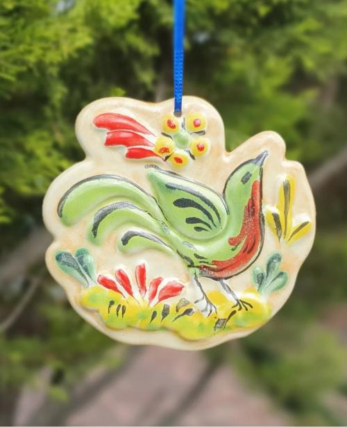  flat-mexican-ceramics-ornament-hand-painted-bird-decor-tree-3