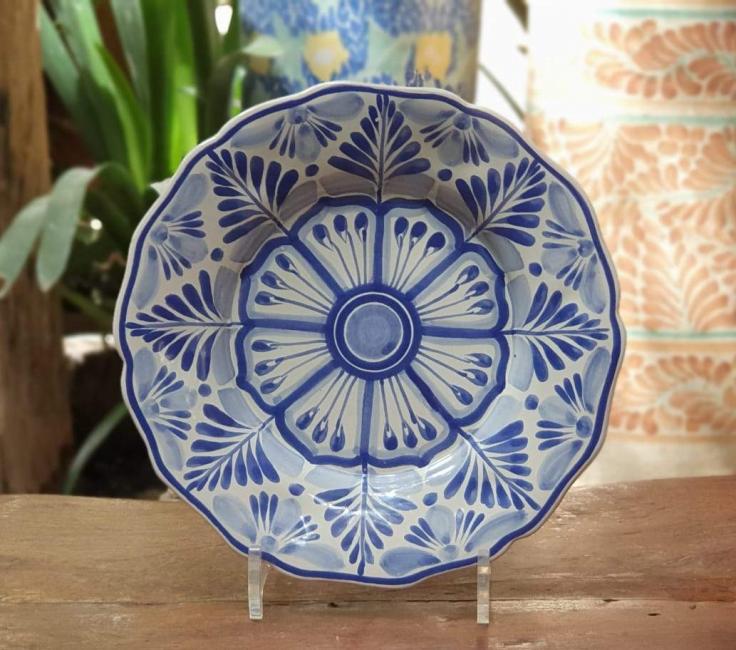  flower-plate-blue-talavera-handcrafts-gto-mexico-art-gallery-tableware-tabledecor