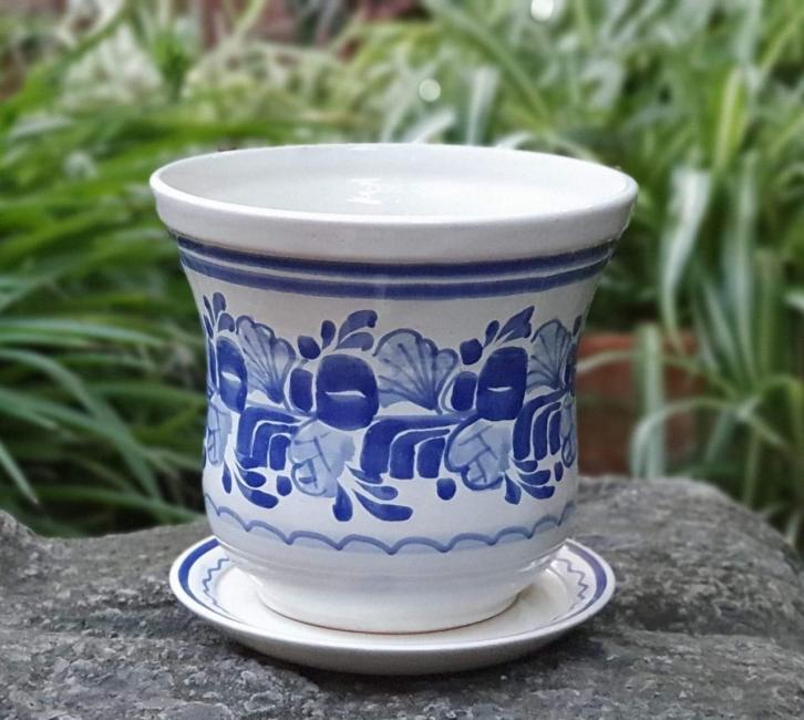  flower-pot-planter-maceta-handthrown-handmade-hand-painted-mexican-pottery-bell-talavera-majolica-handcrafts-homedecor