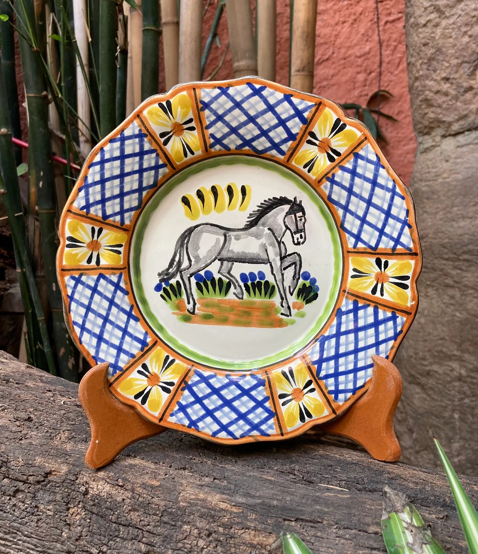  horse-mexican-plates-decorative-traditions-lovers-animals-ranch-farm-gfits