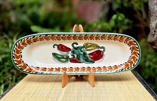  long-large-oval-snack-ceramics-chiles-peppers-mexican-decor-table-kitchen-home