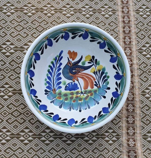  mexican-ceramic-cereal-soup-bowl-handmade-handcrafts-talavera-majolica-bird