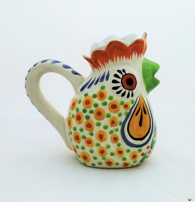  mexican-ceramic-pottery-folk-art-creamer-rooster-majolica-hand-made-mexico-iv