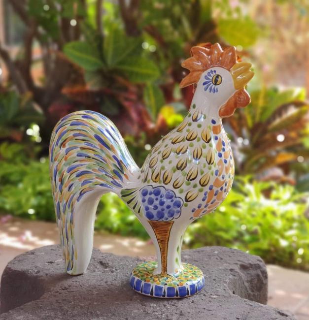  mexican-ceramic-rooster-figure-multicolors-hand-made-mexico-majolica-gorky
