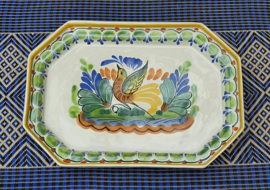  mexican-ceramic-tray-pottery-hand-crafts-majolica-technique-tableware-amazon-folk-art-mexico-garden-home-bird-motives