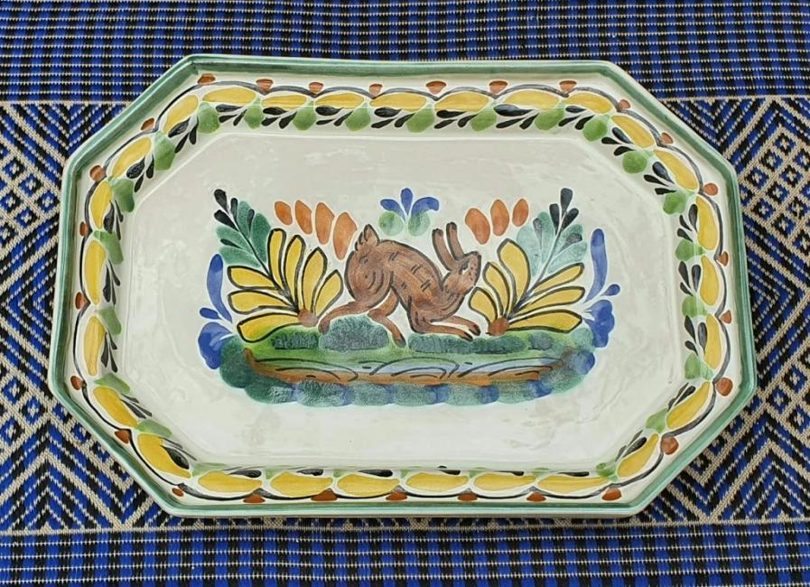  mexican-ceramic-tray-pottery-hand-crafts-majolica-technique-tableware-amazon-folk-art-mexico-garden-home-deer-motives