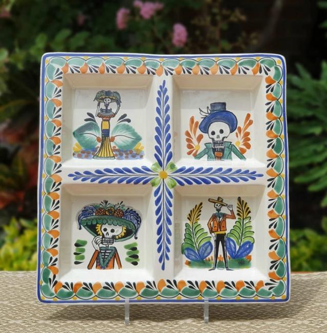  mexican-ceramic-tray-pottery-hand-painted-guanajuato-mexico-tableware-amazon-catrina-motives-halloween-decorations-ideas