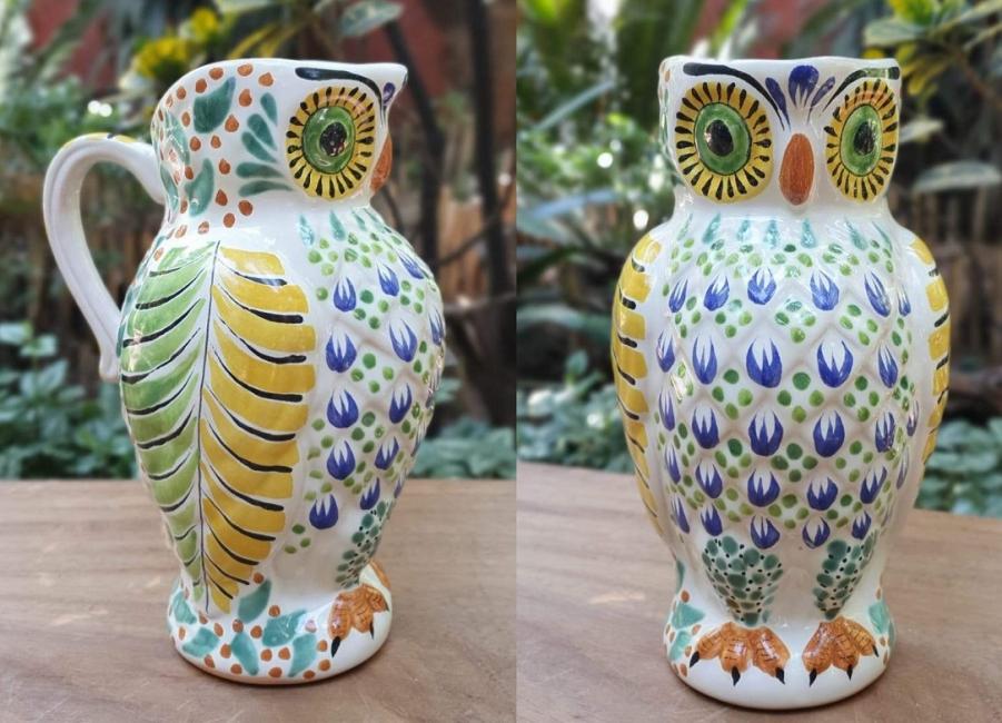  mexican-ceramic-water-pitcher-folk-art-handcraft-owl-gorky-workshop-guanajuato