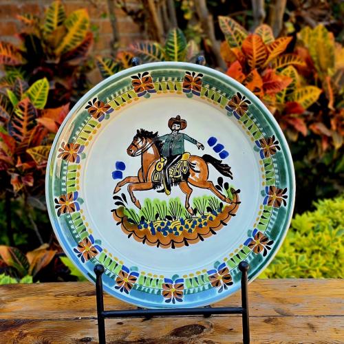  mexican-ceramics-cowboy-decks-round-platters-wall-serving-table-gifts-rodeo-1