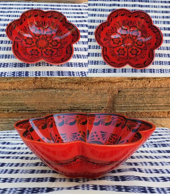  mexican-ceramics-dinnerware-table-decor-majolica-gorky-workshop-flower-salad-bowl-red-contemporary
