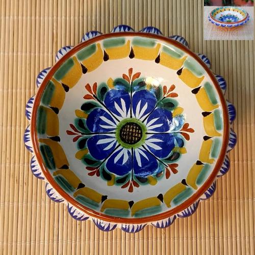  mexican-ceramics-flower-snack-bowl-gorky-gto-mexico-green-2