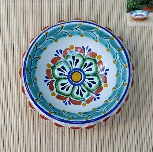  mexican-ceramics-flower-snack-bowl-gorky-gto-mexico-green-3