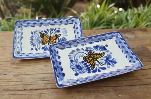  mexican-ceramics-handcrafts-butterfly-blue-talavera-handpainted-tapas-plates-2