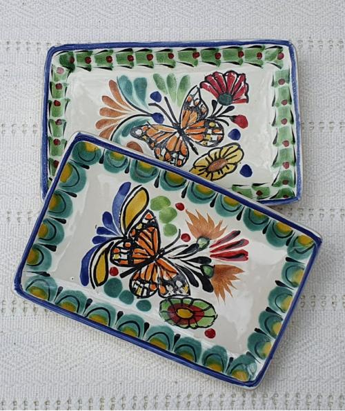  mexican-ceramics-handcrafts-butterfly-handpainted-tapas-plates-colors-2