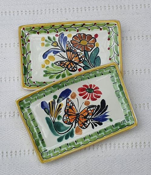 mexican-ceramics-handcrafts-butterfly-handpainted-tapas-plates-colors