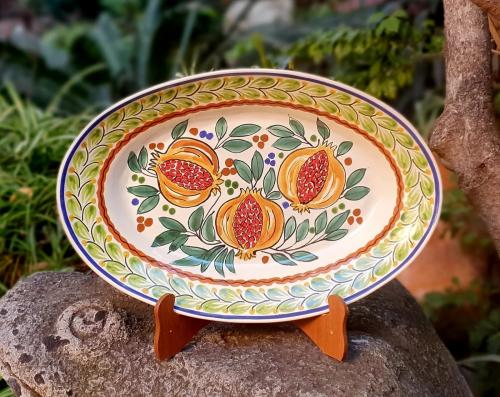  mexican-ceramics-pomegranate-oval-platter-serving-service-table-decor