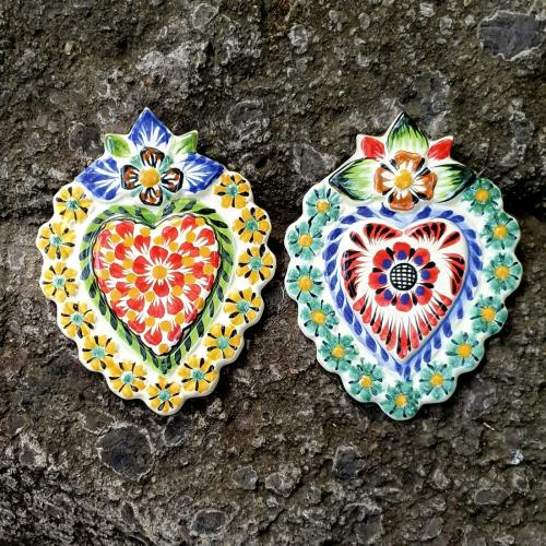  mexican-handcrafts-flower-christmas-heart-ornaments-love-day-handpainted-valentins