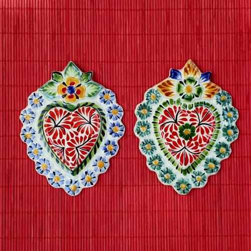  mexican-handcrafts-flower-christmas-heart-ornaments-love-day-handpainted