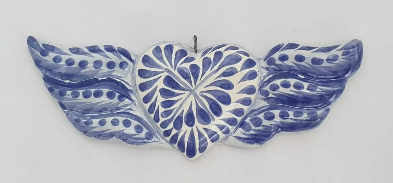  mexican-ornament-wings-heart-hand-crafts-pottery-hand-made-mexico-decorative-christmas-nativity-talavera-majolica-blue