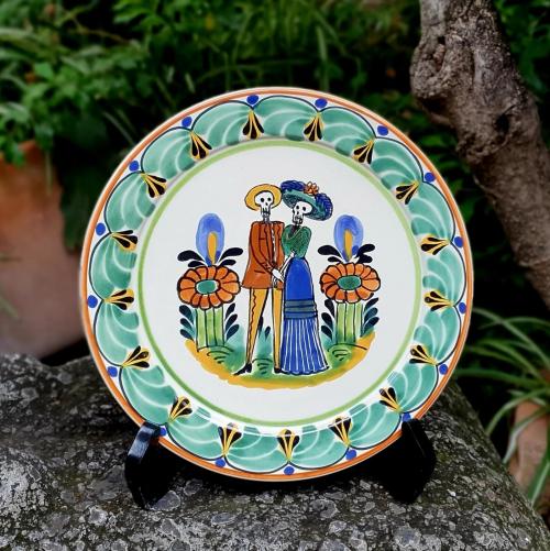 mexican-plates-catrina-wedding-halloween-skeletons-couple-gift-mexico-art