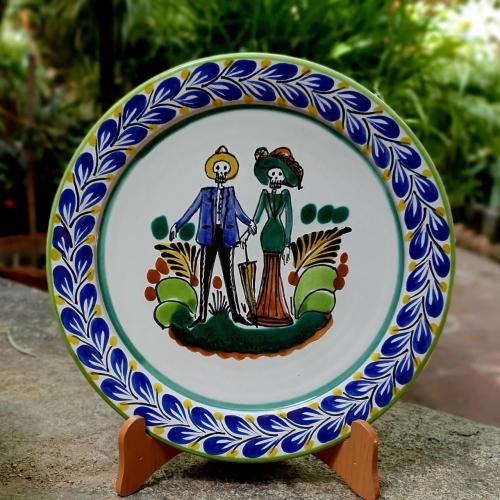  mexican-plates-catrina-wedding-halloween-skeletons-couple-gift-museum-folk-art