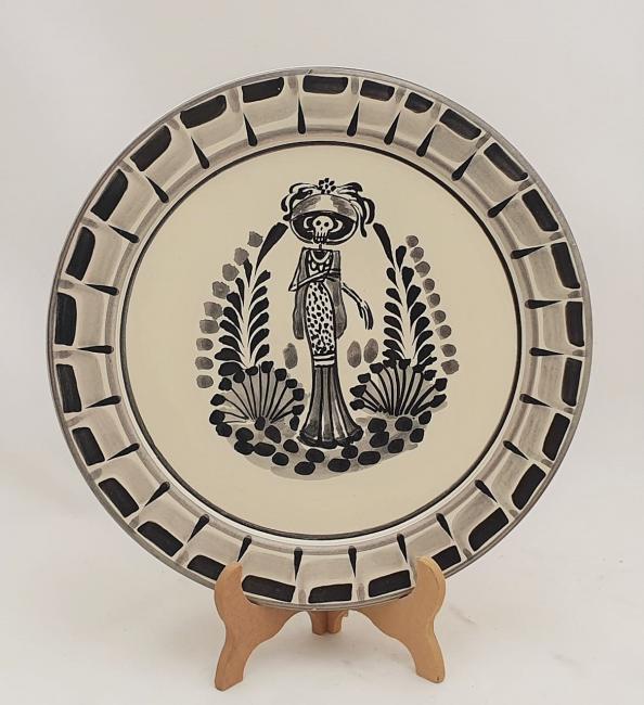  mexican-plates-ceramic-pottery-catrina-motive-folk-art-hand-crafts-hand-made-mexico-for-sale-amazon