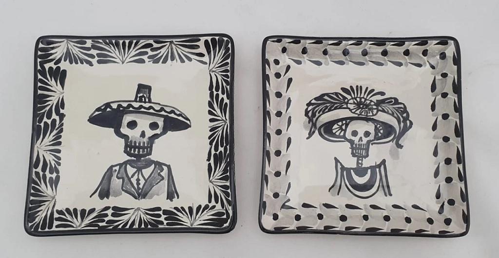  mexican-plates-tapas-plates-ceramic-hand-made-mexico-amazon-catrina-decorative-halloween-day-of-dead