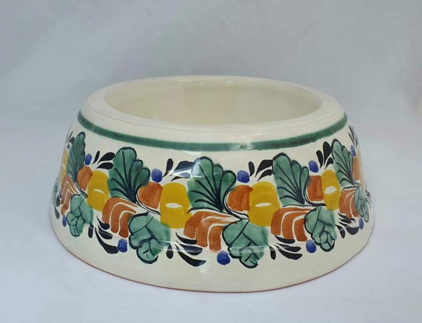  mexican-pottery-hand-thrown-majolica-hand-made-mexico-dog-bowl-multicolors