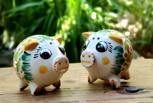  mexican-pottery-pig-ceramic-figure-majolica-handcraft-mexico-handpainted-farmanimals-farm-kitchen