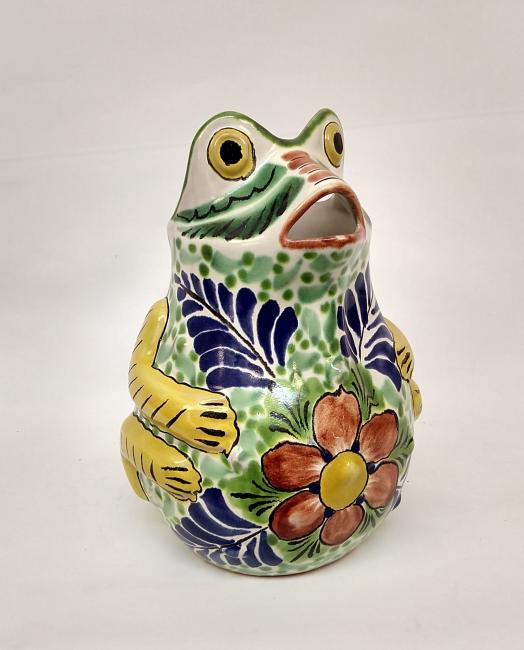  mexican-water-jar-pottery-frog-ceramic-majolica-hand-made-mexico-tableware